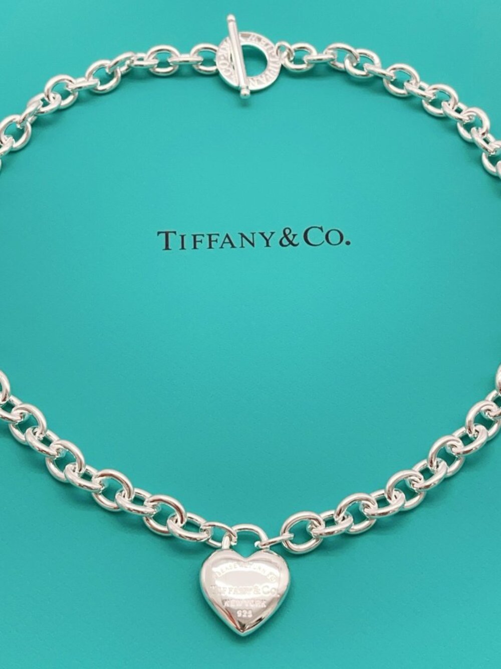 Tiffany & Co. Style Silver Smooth Heart Necklace